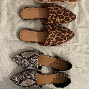 Bamboo Leopard and Snake Print Women's Flats- 2 pack!